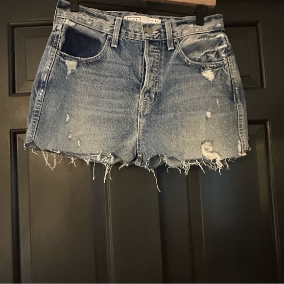 AYR Denim shorts Button fly Raw Hem Size 27 (B3 - Picture 1 of 15